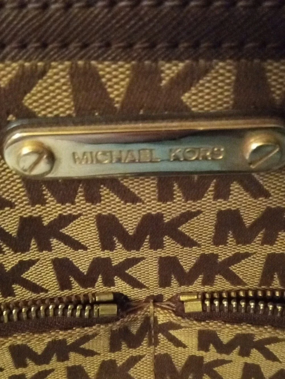 Michael Kors Brown MK Logo Tote with Matching Brown Wallet